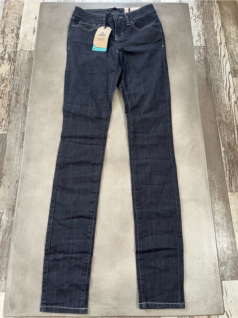 Prana Kayla Jean Womens 00 24x36 Indigo Stretch Tall Inseam Slim Denim NWT